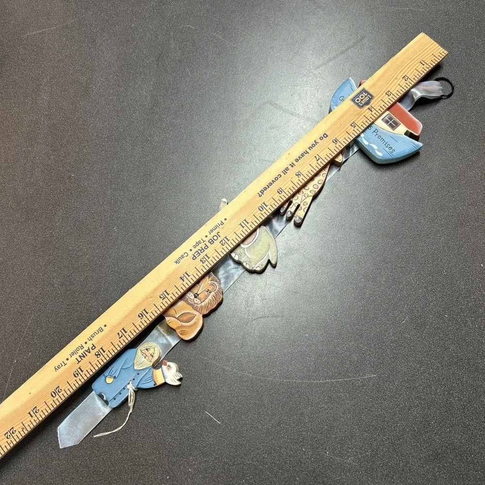 VTG Noah's‎ Ark Hand Painted Carved Wooden Primitive Garland Wall Decor Swag